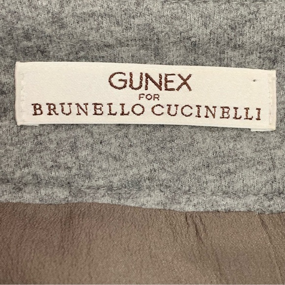 GUNEX For Brunello Cucinelli Women's Grey Pencil Pleated Wool Skirt Size 6 - Picture 8 of 10
